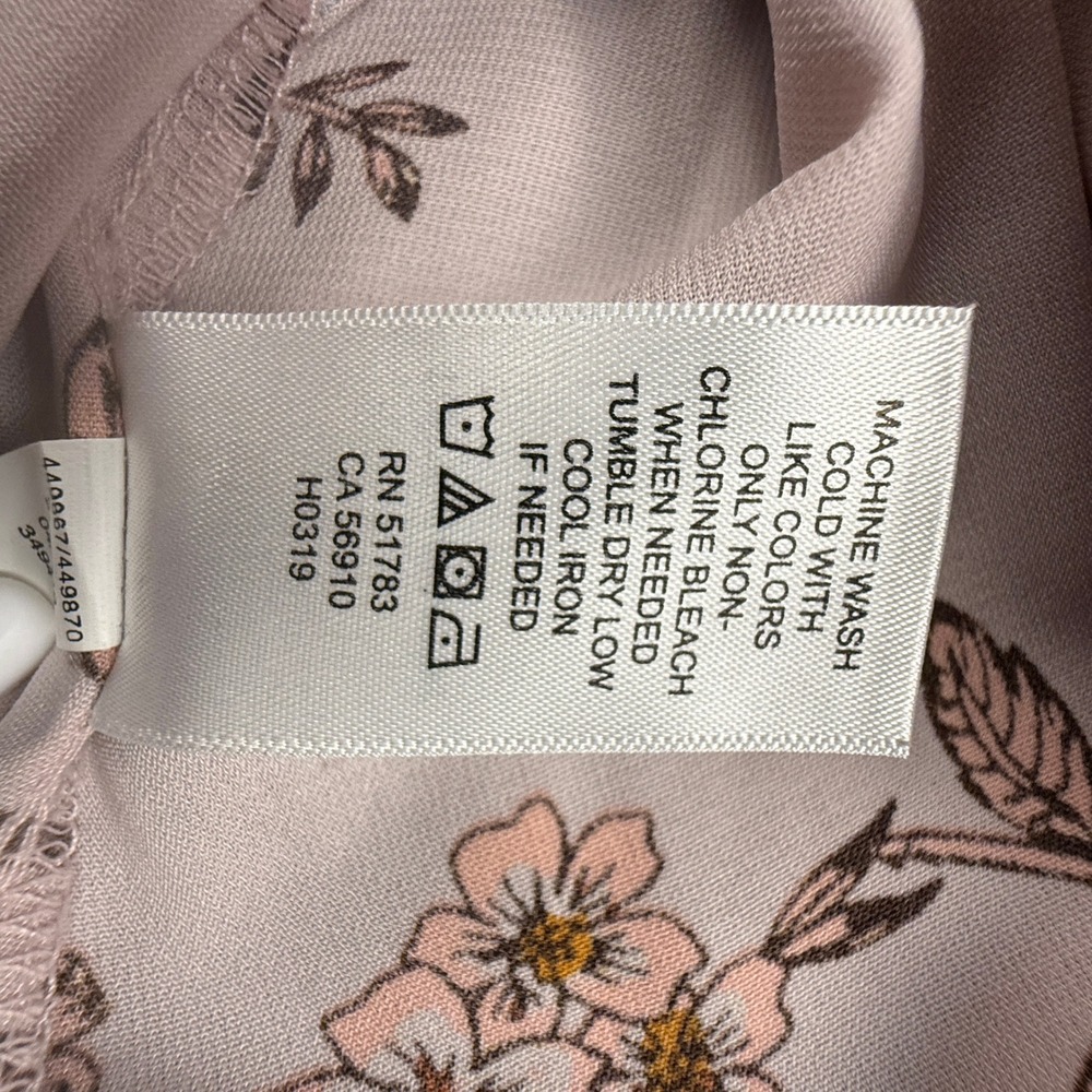 Maurices Womens XL Floral Long Sleeve Blouse Pink Botanical Button Cuff Top 3494 - Picture 8 of 10